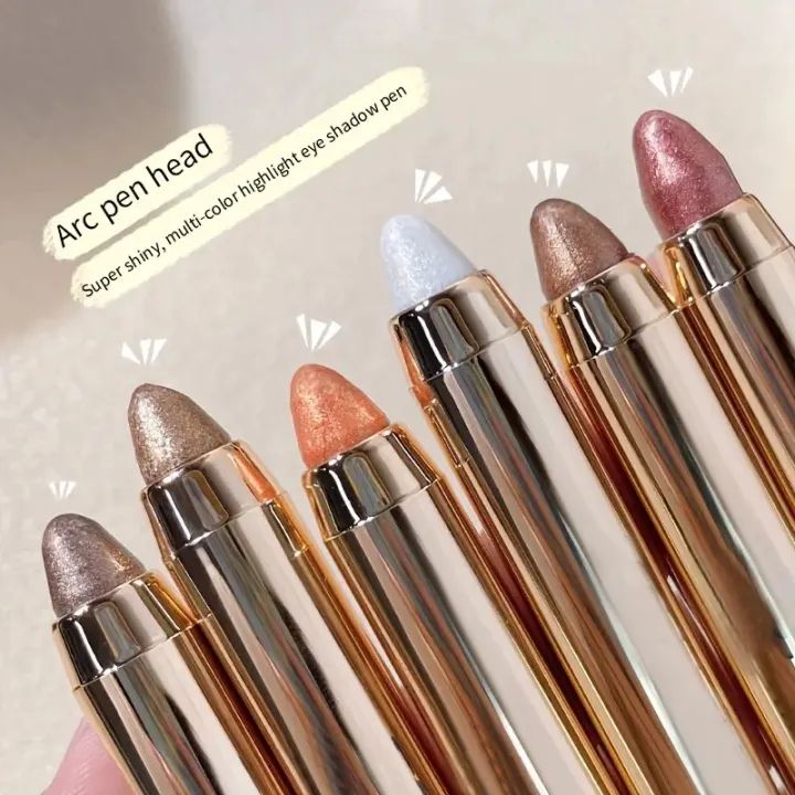 6 color eye shadow pen eye makeup Lying silkworm pen double head high light pen eye shadow stick women view 3