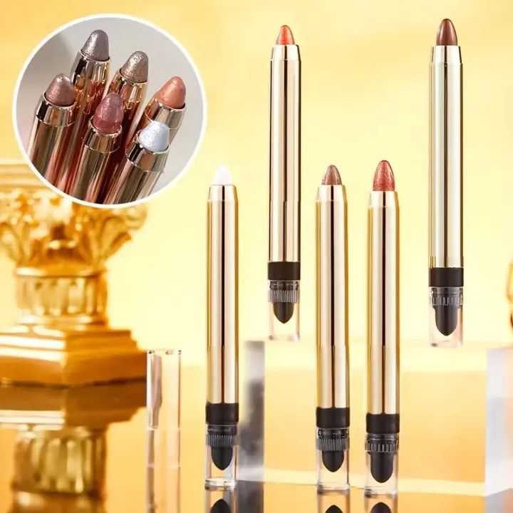 6 color eye shadow pen eye makeup Lying silkworm pen double head high light pen eye shadow stick women view 5