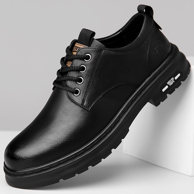Men's business leather shoes, new soft soled casual shoes, workwear shoes, British style lace up comfortable men's shoes