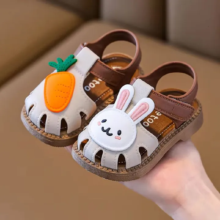 Baby girl sandals summer girls' plastic anti urine soft bottom anti slip baby sandals for toddlers 01-2-3 years old