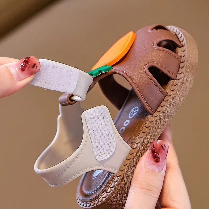 Baby girl sandals summer girls' plastic anti urine soft bottom anti slip baby sandals for toddlers 01-2-3 years old