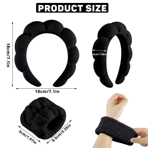 SPA HEAD SKINCARE WASH BAND AND WRIST BAND SET WOMEN SOFT PLUSH HAIR BAND SET,TERRY CLOTHE SPA FOR MAKE UP