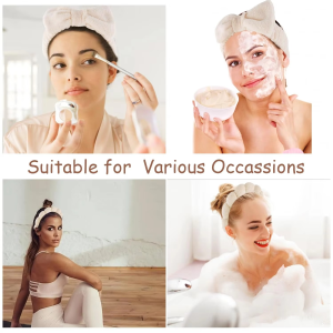 SPA HEAD SKINCARE WASH BAND AND WRIST BAND SET WOMEN SOFT PLUSH HAIR BAND SET,TERRY CLOTHE SPA FOR MAKE UP