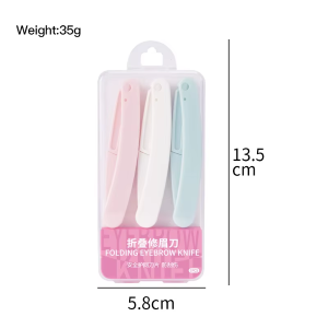 FOLDING EYE BROW RAZOR /KNIFE- 3pc SET