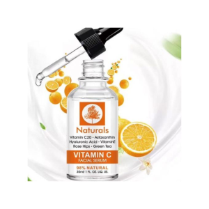 NATURALS VITAMIN C FACIAL SERUM WITH ROSEHIP EXTRACTS HYALURONIC ACID ASTAXANTHAN AND VITAMIN E
- 30 ML