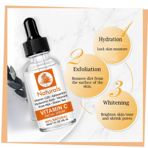 NATURALS VITAMIN C FACIAL SERUM WITH ROSEHIP EXTRACTS HYALURONIC ACID ASTAXANTHAN AND VITAMIN E
- 30 ML