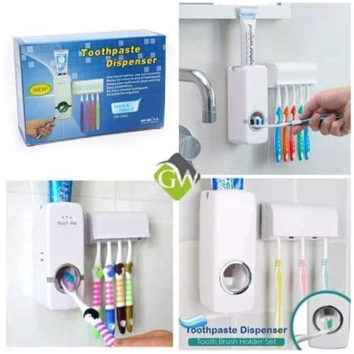 Automatic Toothpaste Dispenser Wall Mount Bathroom Accessories Toothpaste Squeezer Toothbrush Holder Toothpaste Storage