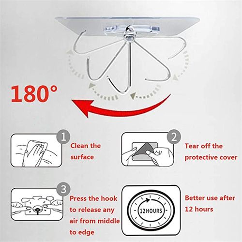 10Pcs Transparent Hooks Strong Self Adhesive Wall Hangers Suction Heavy Load Rack Punch-free Waterproof Kitchen Bathroom Hook