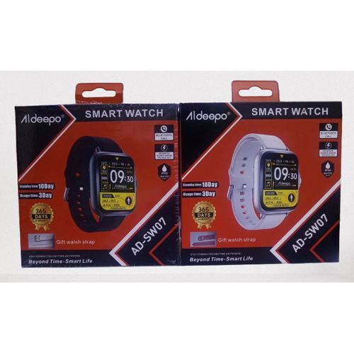 Aldeepo AD-SW07 IP68 Water proof Smart watch with wireless Bluetooth call. Can withstad power for a long period of time upto 10 days standby