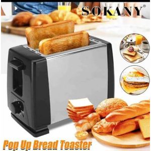Pop‑Up 2‑Slice Bread Toaster – Fast-Heating Stainless Steel Compact Toaster with Browning Control & Defrost Function