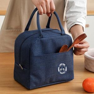 Insulated Lunch Box Portable  Canvas Lunch Bag Thermal Food Picnic Lunch Bags For Women & Kid Capacity-6 liters With tin foil inside, can use as both insulated and cooler.