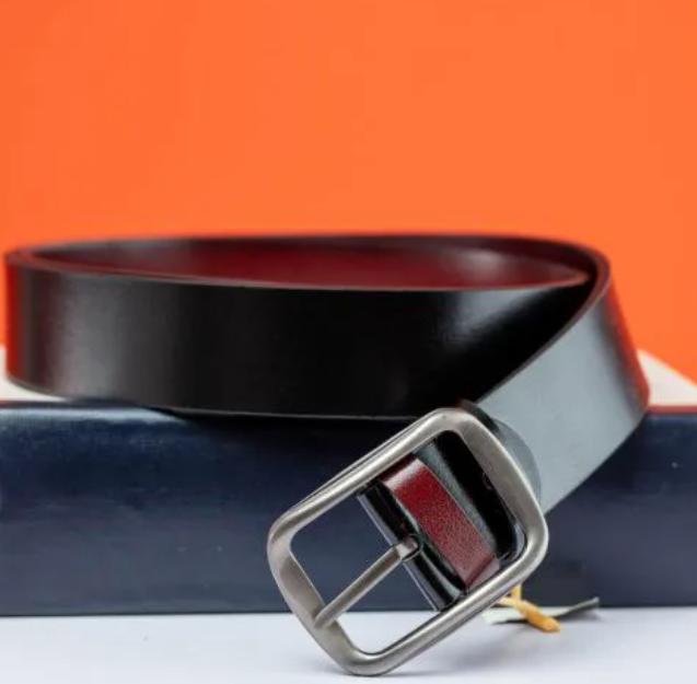 Men's Reversible Double Sided Belt | Genuine Leather | Black & Brown Two-in-One Dress Belt with Quick-Release Buckle