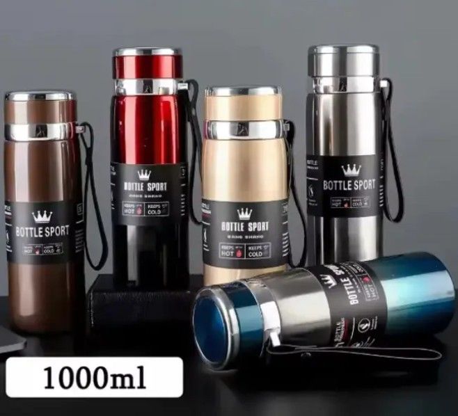 SUS 304 Stainless Steel Vacuum Flask - Double Wall Insulated Water Bottle for Hot & Cold Drinks - Leakproof Travel Thermos for Coffee, Tea, Water