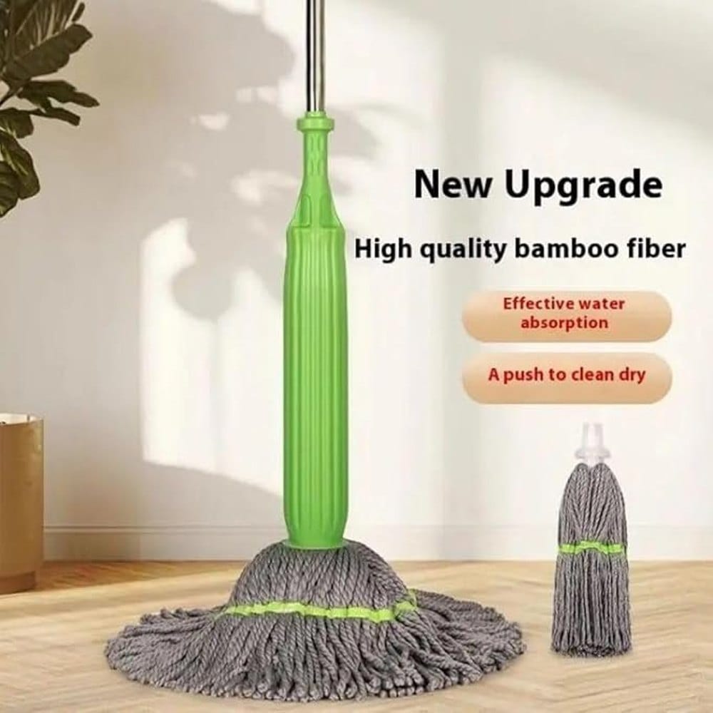 360° Spin Microfiber Mop - Telescopic Handle Adjustable Floor Cleaner for Wet & Dry Use, Lightweight, Easy Wringing, Ideal for Tiles, Wooden Floors & Homes