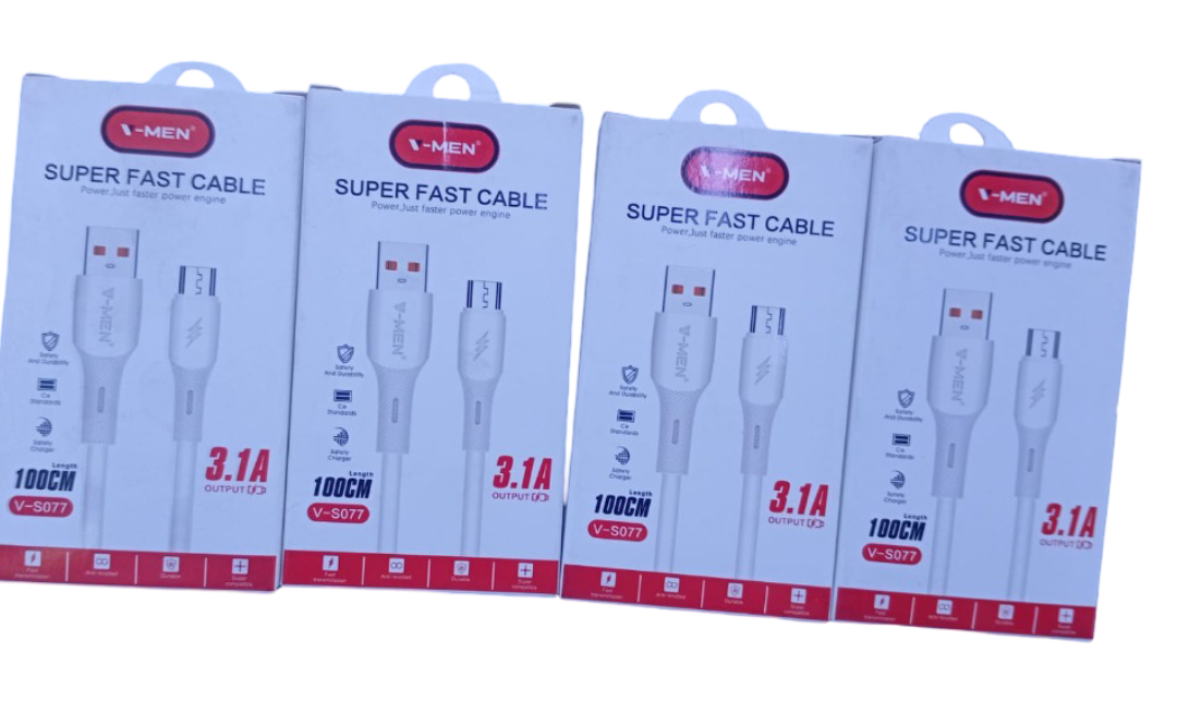 V-Men SuperFast Type C Charging Cable -3.1A Fast Charging – Rapid power delivery for smartphones, tablets etc  3A High-Speed Type-C Lightning Cable for Phones, Braided Durability