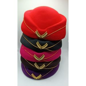 Elegant Women's Stewardess Cap – Classic Air Hostess Style Uniform Hat for Fashion, Stage Performances, or Themed Events