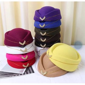 Elegant Women's Stewardess Cap – Classic Air Hostess Style Uniform Hat for Fashion, Stage Performances, or Themed Events