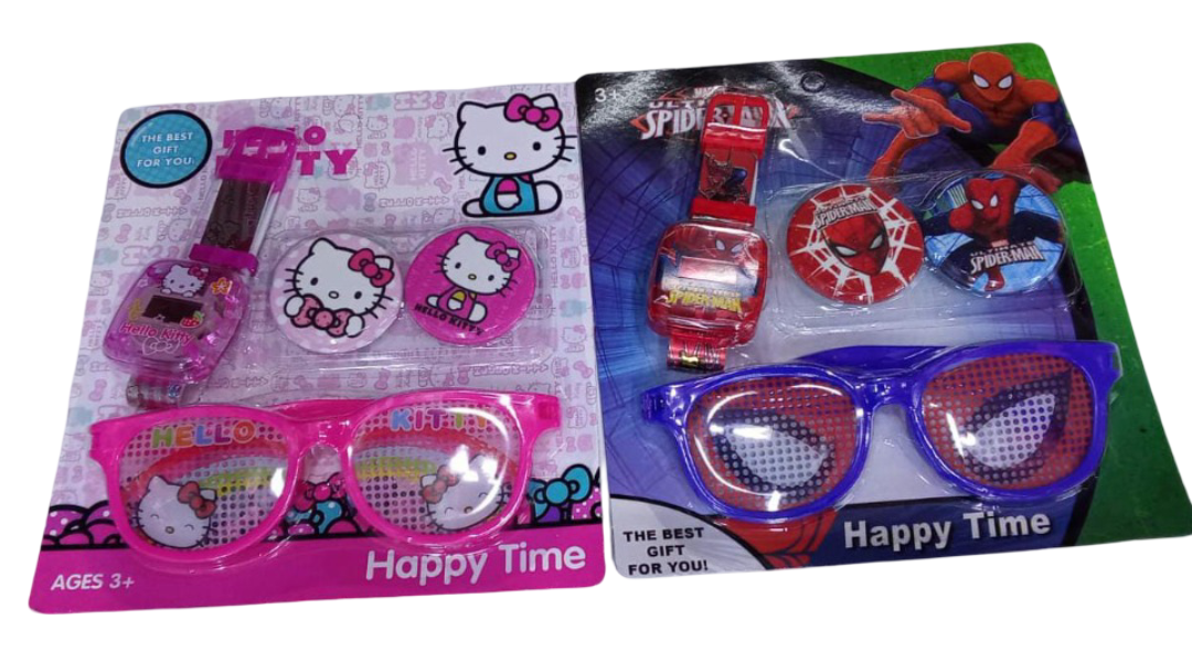 Kids Cartoon Sunglasses, Watch  & Accessories Set  - Fun Accessories for Play, Dress-Up & Outdoor Adventures