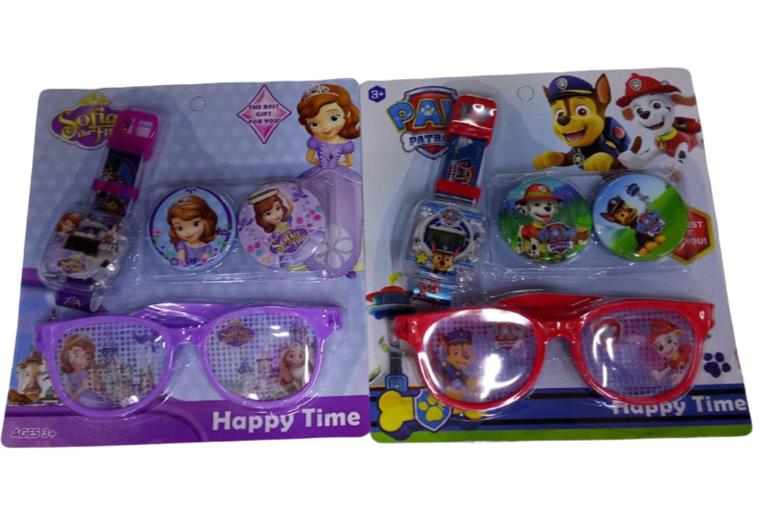 Kids Cartoon Sunglasses, Watch  & Accessories Set  - Fun Accessories for Play, Dress-Up & Outdoor Adventures