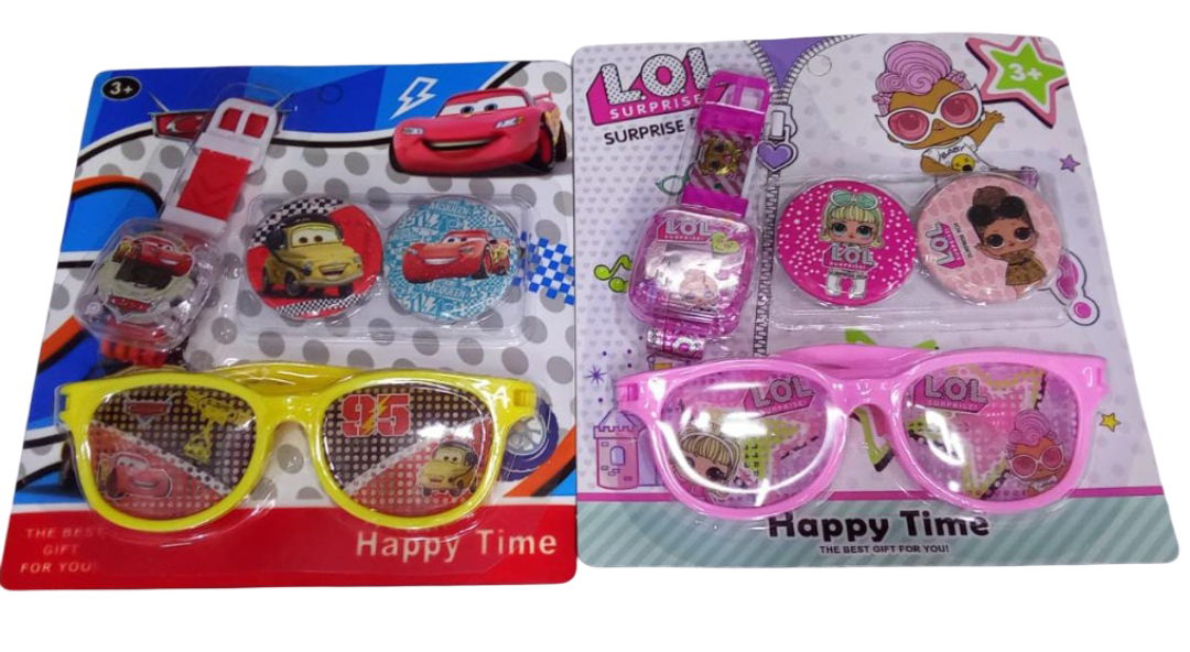 Kids Cartoon Sunglasses, Watch  & Accessories Set  - Fun Accessories for Play, Dress-Up & Outdoor Adventures