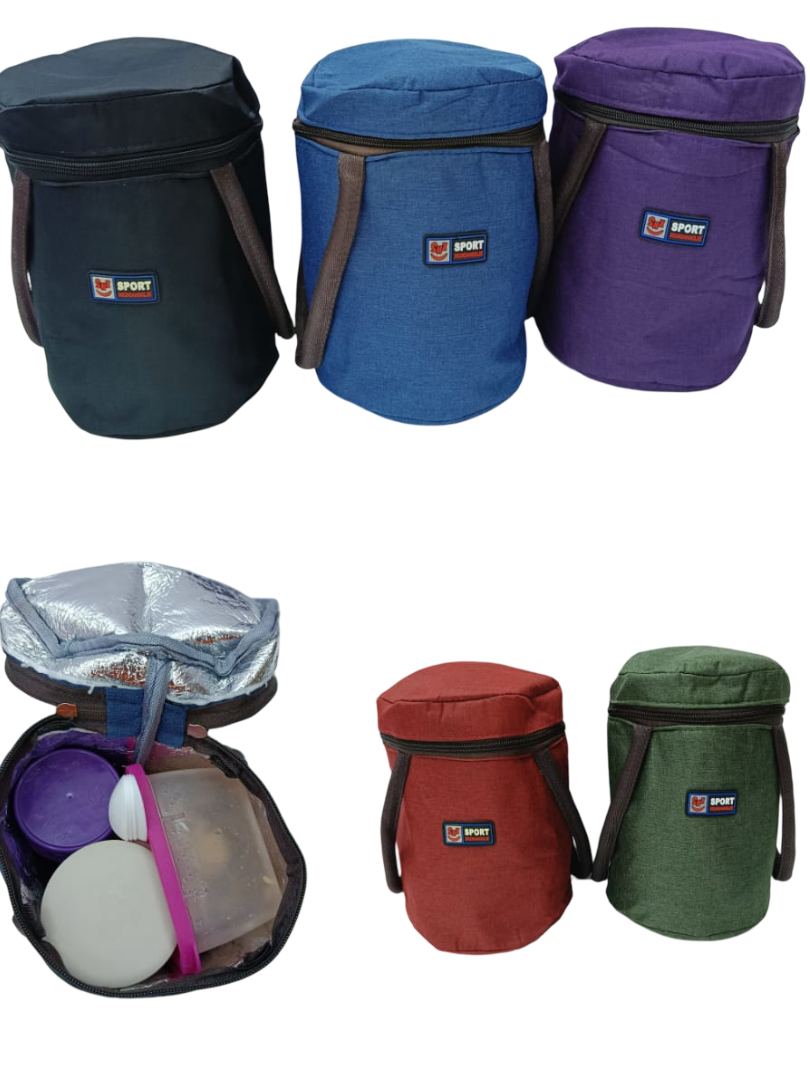Insulated Round Lunch Bag – Leak-Proof & Portable for Office, School, or Picnics