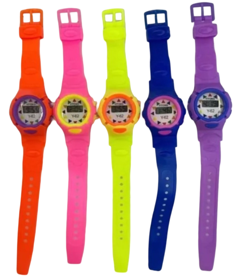 Kids Digital Wristwatch – Fun Color Screen, Silicone Band, for Boys & Girls Age  Colorful LED Display, Adjustable Strap & Shockproof