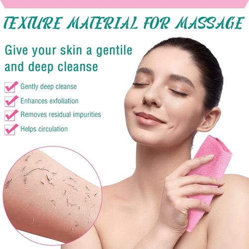 2PCS Exfoliating Back Scrubber & Body Scrubber – Long Handle & Loofah Sponge for Smooth Skin