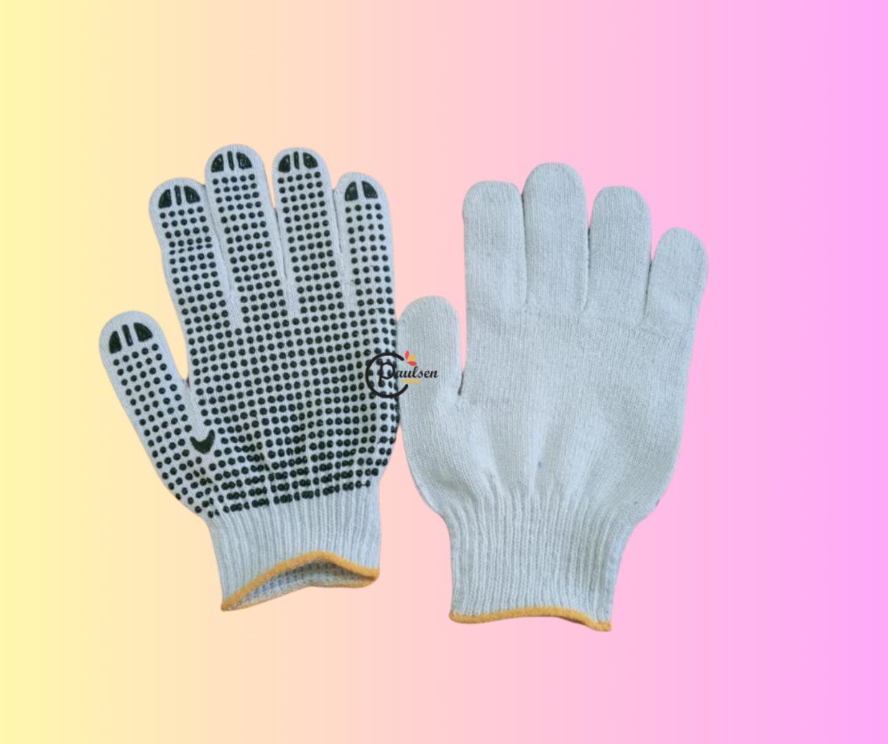 Dotted Cotton Gloves, also commonly known as PVC dotted cotton gloves or polka-dotted cotton gloves. These are work gloves designed for enhanced grip and hand protection. 
Key features of these gloves