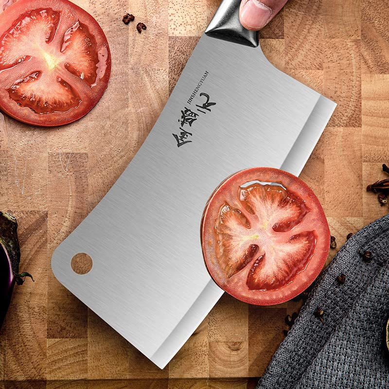 Cleaver Knife, Meat Cleaver, 6.5 inch Kitchen Butcher Knife Stainless meat/bone Steel Knives, High Carbon heavy Cleaver Durable Chef Slicing Chopping Knife Ultra Sharp Blade.
