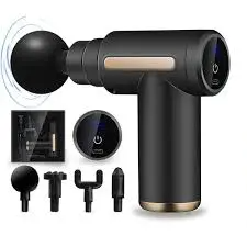 5 in 1 heads Massage Gun, Percussion Deep Tissues Muscle Massager Gun with 6 Speeds, Type-C Charging, 35DB Ultra Quiet, Portable Electric Handheld Body Massager for Back Neck Pain Relief.