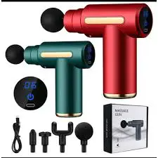 5 in 1 heads Massage Gun, Percussion Deep Tissues Muscle Massager Gun with 6 Speeds, Type-C Charging, 35DB Ultra Quiet, Portable Electric Handheld Body Massager for Back Neck Pain Relief.