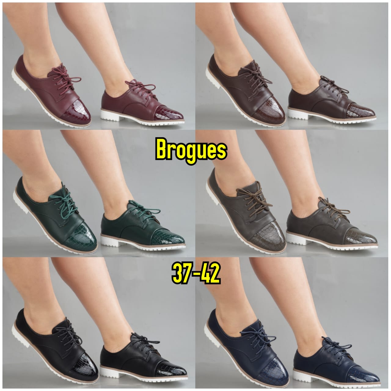 ⚡BROGUES ⚡BLOCK⚡Original high quality official ladies ,women flat shoes all sizes❤‍🔥ladies boyfriend classic block heel raced women flat shoes all seasons brogues❤‍🔥very cute daily official shoe