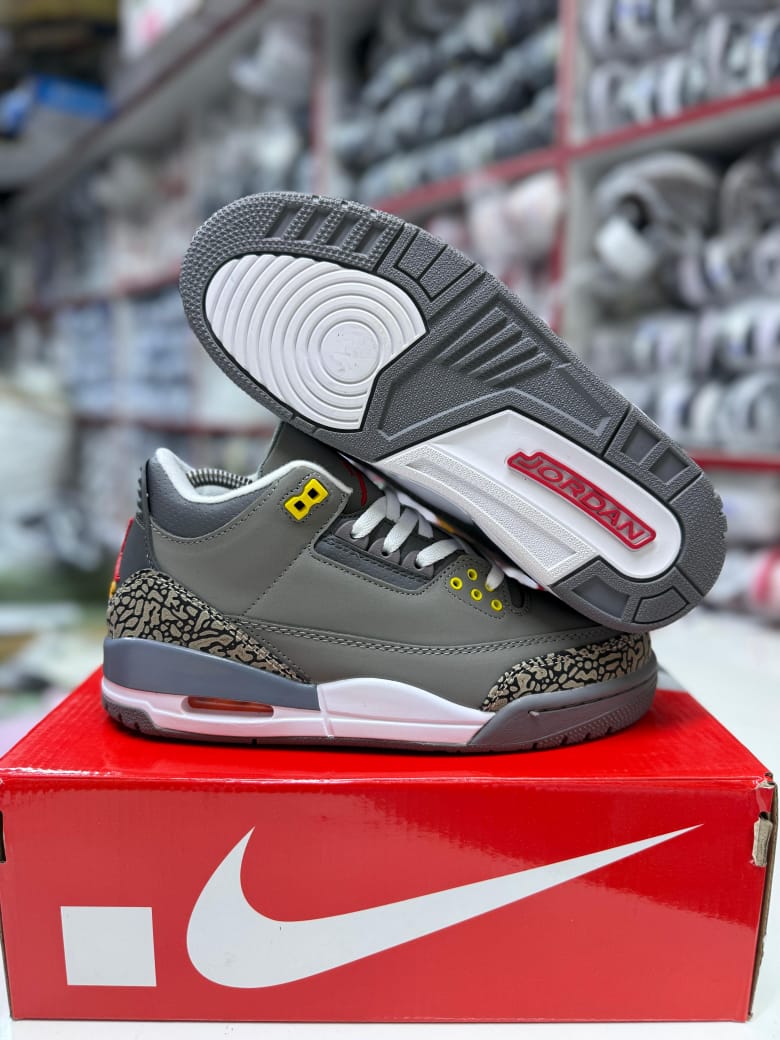 ⚡NEW COLLECTION  Jordan 3 sneakers easier to walk with and for all day comfort available in multiple sizes(37-45)💯and colors(black white grey navy blue brown and pink)💯 to match your vibe⭐