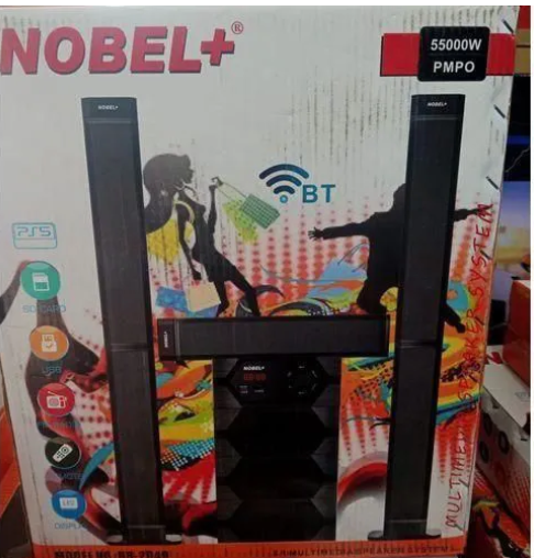 Nobel NB-2040 Tall Boy Home Theater Multimedia Speaker System 55000W PMPO USB SD Card, Bluetooth and FM Radio Woofer Sound Bar