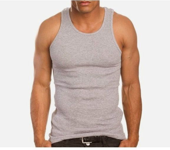 3PCS Pack Men GREY Vests. 100% Cotton Vests. Color: Grey. Sizes: XL, XXL, XXXL, XXXXL.