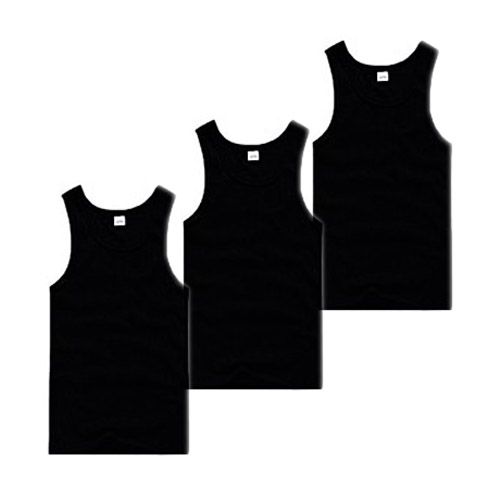 3PCS Pack Men BLACK Vests. 100% Cotton Vests. Color: BLACK. Sizes: XL, XXL, XXXL, XXXXL.