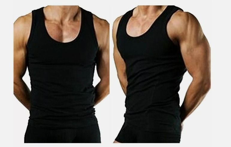 3PCS Pack Men BLACK Vests. 100% Cotton Vests. Color: BLACK. Sizes: XL, XXL, XXXL, XXXXL.