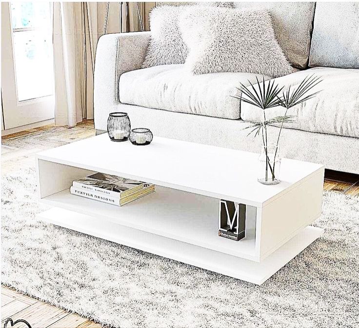 RANDAAL Modern Wooden Coffee Table with Storage