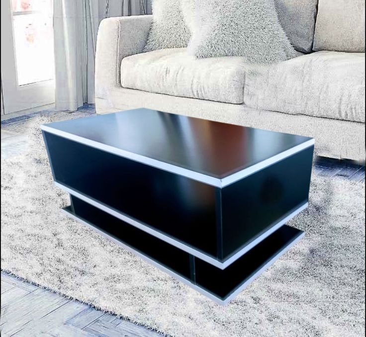 (TV STAND & COFFEE TABLE) 
5FT Stylish Modern Wooden TV Stand For Up To 75'' TV + RANDAAL Wooden Coffee Table with Storage (black and white)