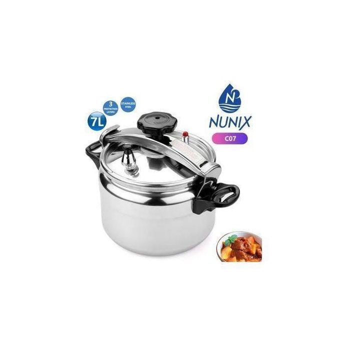 Nunix Pressure Cooker - Explosion Proof - 7 Litres - Silver - best quality