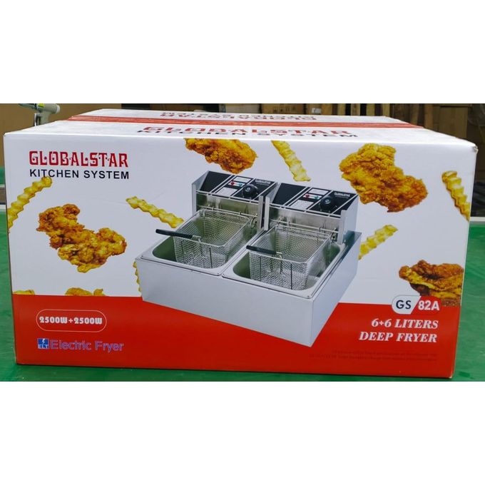 Globalstar Global star' Double Tank 6+6LT CHIPS/CHICKEN Stainless Steel double Deep Fryer