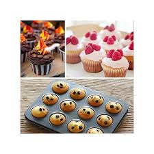 ChatGPT said:

A 12-hole cupcake tin is an essential bakeware item designed for creating evenly sized cupcakes and muffins. Made from durable metal, often carbon steel or aluminum, it provides excelle