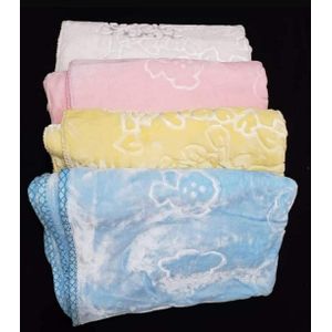 Warm Silky Fleece Baby Shawl Blanket- WHITE