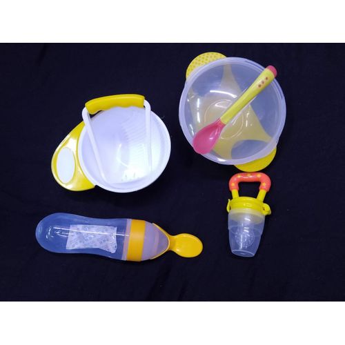 4 Pack Weaning Set Masher , Fruit Pacifier, Feeding Bowl And Squeezer