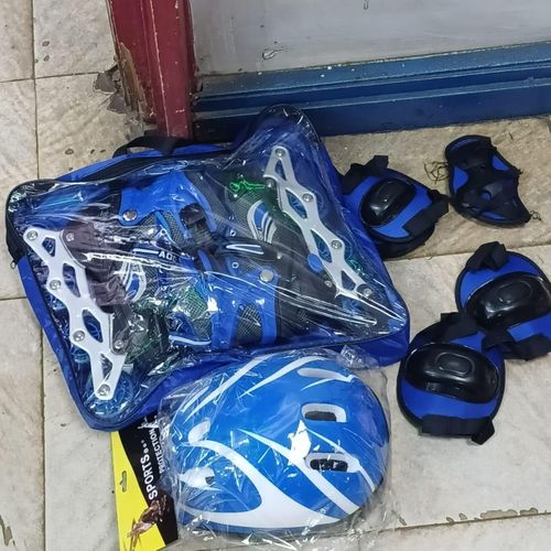 Blue complete skate shoes Medium size 34-37 speed skates for kids