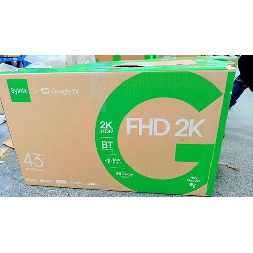 Syinix 43 Inch 2K Smart Google TV Frameless Design+ Free Tilt Able Wall Mount