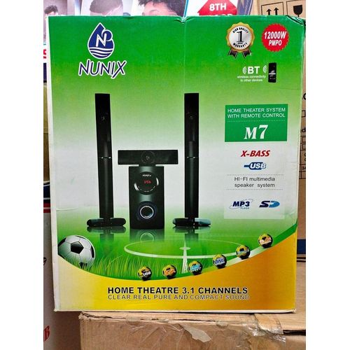 Nunix 3.1 MINI Home Theater System M7 Heavy Music System With Remote Control + Bluetooth 12000 Watts Deep Base