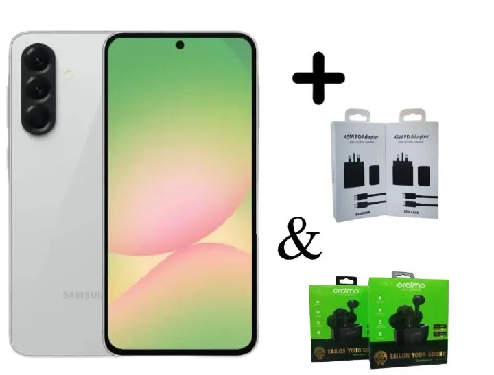 Samsung Galaxy A56 5G 128GB+8GB 6.7" 120Hz AMOLED Display 50MP Triple Camera Android 15 Exynos 1580 (4nm) 45W 5000mAh 7.4mm UltraI Slim IP67 Dust Water Resistant Smart Phones