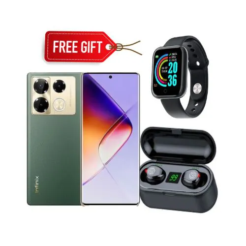 Infinix Note 40 Pro 5G(256GB ROM +12GB RAM),5G, 108MP, 4600mAh + Smart Watch & Original Infinix Earbuds