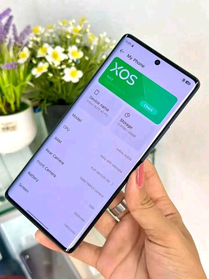 Infinix Note 40 Pro 5G(256GB ROM +12GB RAM),5G, 108MP, 4600mAh + Smart Watch & Original Infinix Earbuds